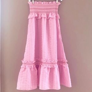 Jonathan Simkhai Pink Smocked Skirt- Size 4